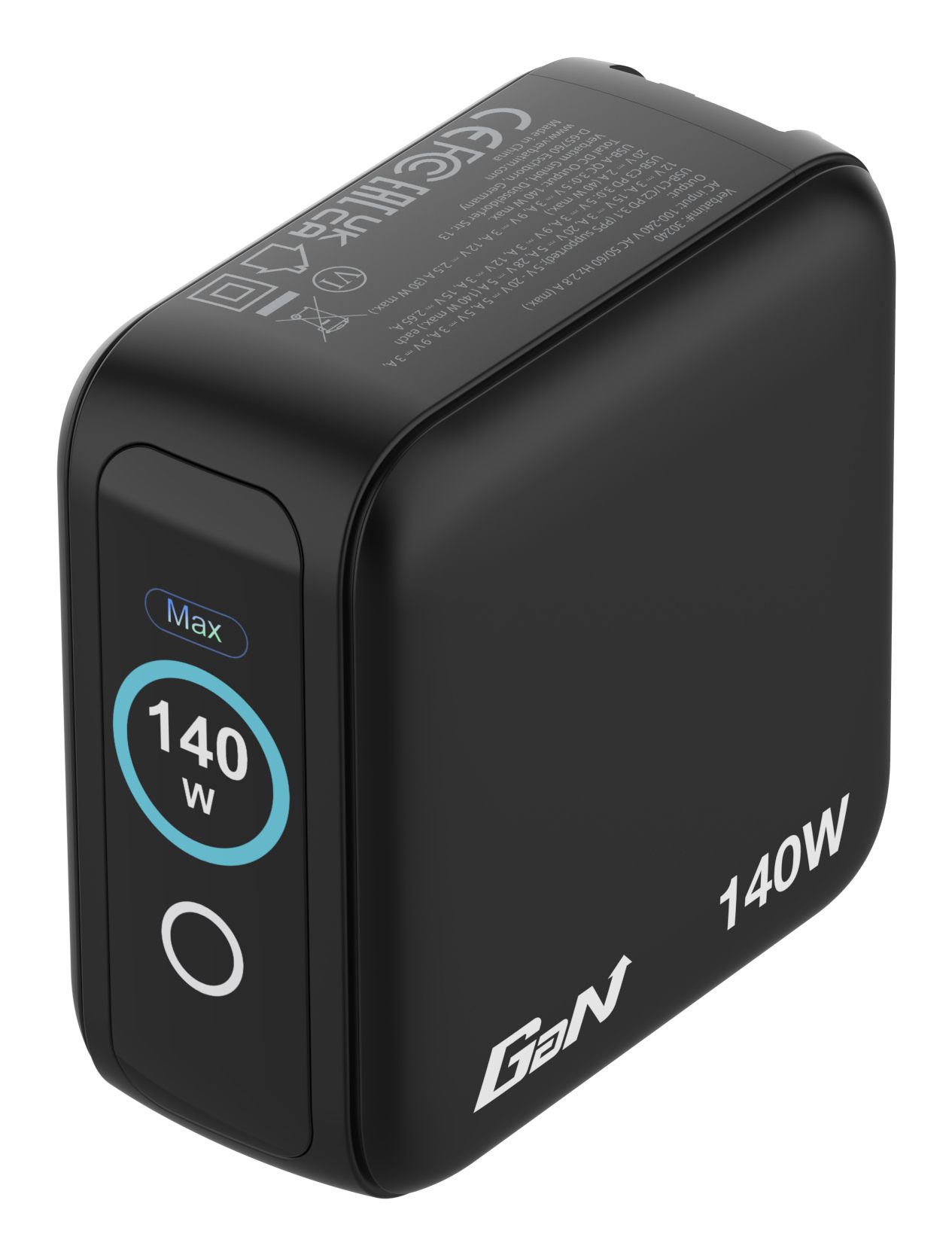 Cargador De Pared Universal Gan Para Viaje Verbatim Mini Gan Charger Con Pantalla/ 3Xusb Tipo-C/ 1Xusb/ 140 W