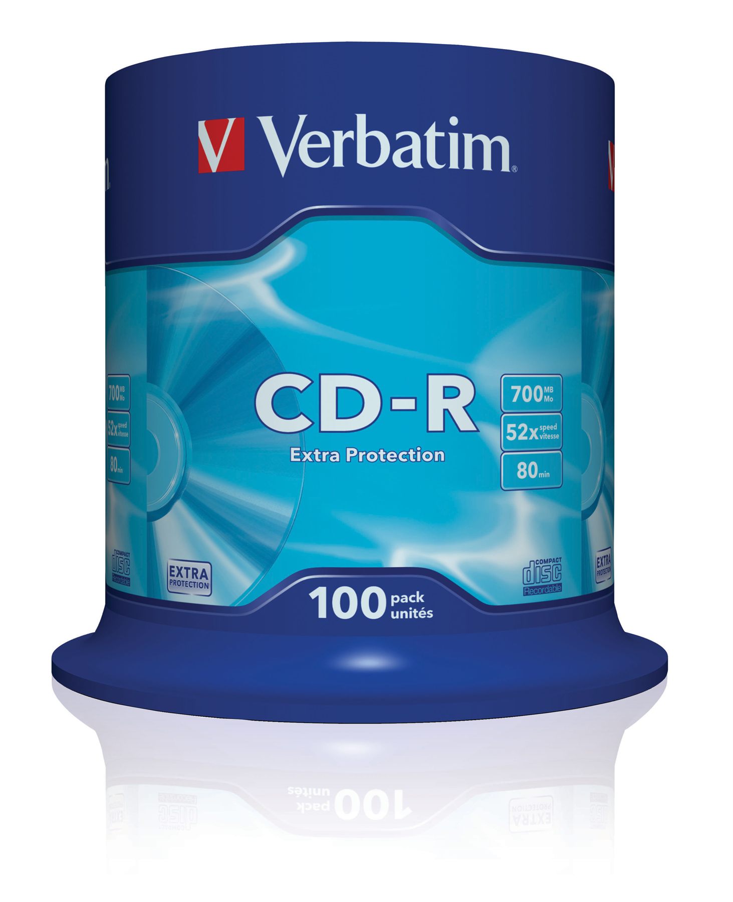 Cd-R Verbatim Datalife 52X/ Tarrina-100Uds
