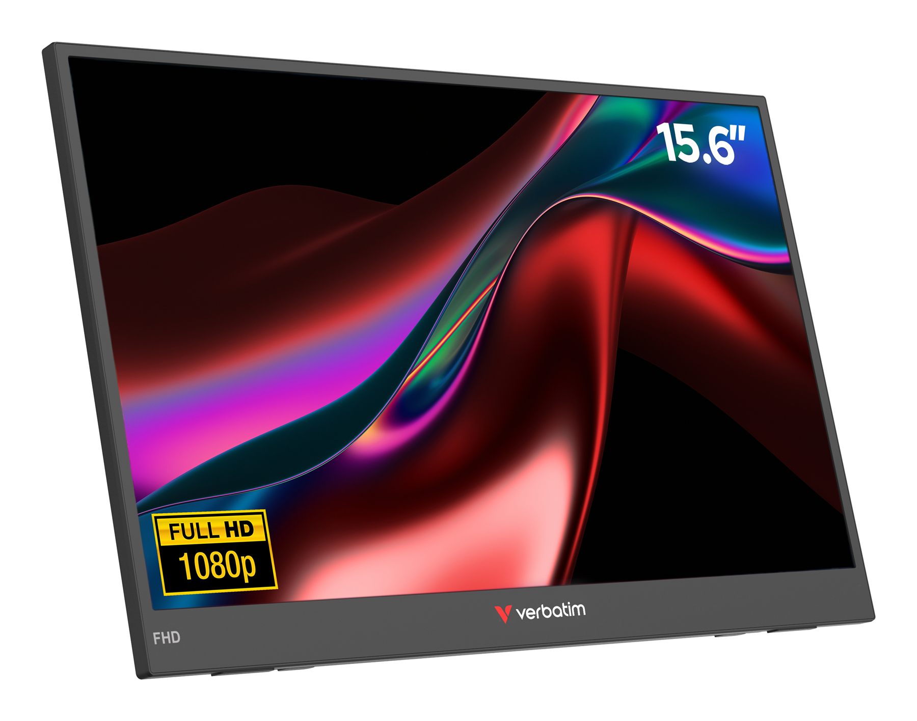 Monitor Portátil Verbatim Non-Touch Light 15,6"/ Full HD/ Multimedia/ Negro