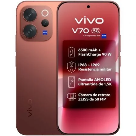 Smartphone Vivo V70 8 GB/ 512 GB/ 6.59"/ 5G/ Marrón