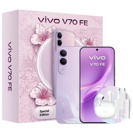 Smartphone Vivo V70 Fe 8 GB/ 512 GB/ 6.83"/ 5G/ Púrpura/ Incluye Cargador + Auriculares