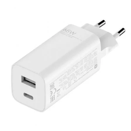 Cargador De Pared Gan Xiaomi Mi 65W Fast Charger 1Xusb Tipo-C/ 1Xusb A/ 65W