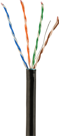 Gembird FPC-5051GE-SO-OUT Cable Para Exteriores Cat 5E Ftp Lan, Cobre Sólido Awg24 (0,51 Mm), Relleno De Gel, Color Negro, 305 M
