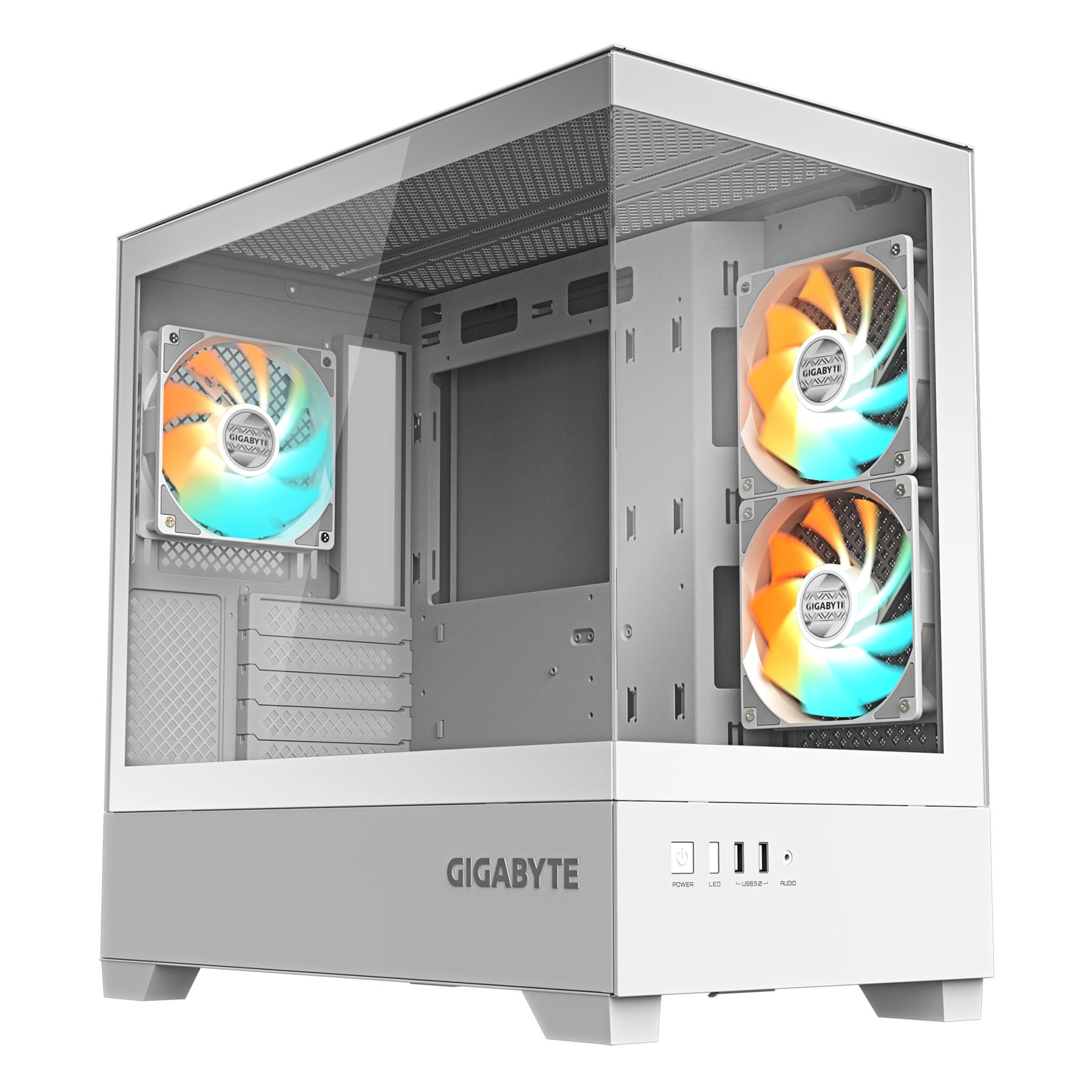 Gigabyte 28300-C201 W-1CKR C201 Panoramic Ice Caja Para PC – Torre Media, M-Atx, Compatible Con Radiador De 360 Mm, 3 Ventiladores Preinstalados, USB 3.0, Compatible Con Rgb Fusion