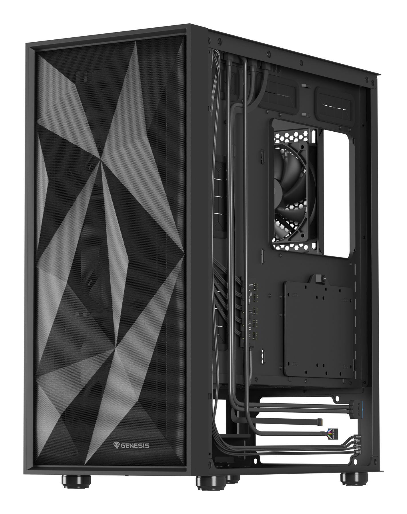 Genesis NPC-2046 Midi Tower, 8X 120 Mm, 1300 Rpm, 7 Ranuras De Expansión, 2.5"/3.5", 420 X 217 X 466 Mm, 7.2 Kg, Negro