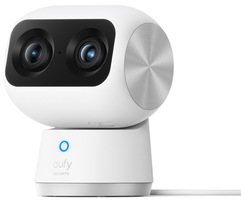 Eufy T8416321 Eufy Security Indoor Cam S350, Cámara Doble, Cámara De Seguridad Con Resolución 4K Uhd, Zoom De 8× Y Ptz De 360°, Ia Para Personas Y Mascotas, Ideal Para Monitor De Bebé/Cámara Para Mascotas/Seguridad Del Hogar, Wi-Fi De Doble Banda