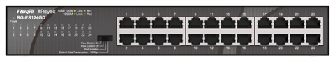 Ruijie Networks RG-ES124GD 8 X 10/100 Base-Tx, 110 W, 5.6 Gb/S, 4.17 Mb/S, 190 × 100 × 28 Mm, 1.3 Kg