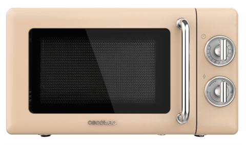 Cecotec 01704 Proclean 3010 Retro Beige Microondas Mecánico De 20L, 700W.