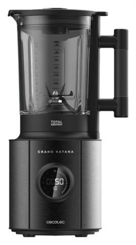 Cecotec 03986 Grand Katana 2700Max Total Destroy Screen B Batidora De Vaso Con 2700 W De Potencia Máxima, Pantalla Digital, Tecnología Contrarrotante Totaldestroy, Cuchilla De 8 Hojas Con Recubrimiento De Titanio Negro Y Jarra Termorresistente De Vidrio F