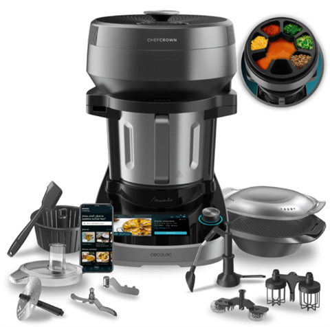 Cecotec 04701 4.5 L, 2200 W,  14 Velocidades, 45 Funciones, 4 A La Vez, 49.6 X 30.9 X 33.9Cm