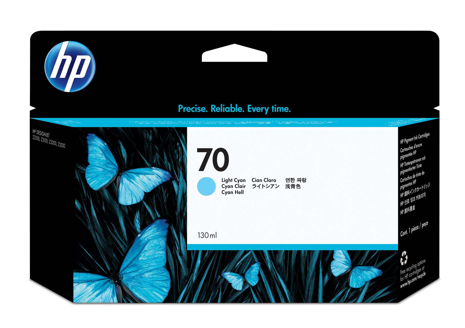 HP C9390A Cartucho De Tinta Hp 70 Cian Claro De 130 Ml