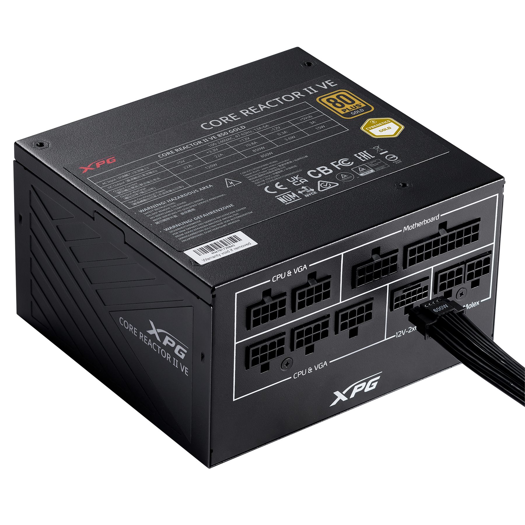 Xpg 75261435 850 W, 47Hz-63 Hz, Intel Atx 12V V3.1, Oro, 140 X 150 X 86 Mm, 120 Mm Fdb