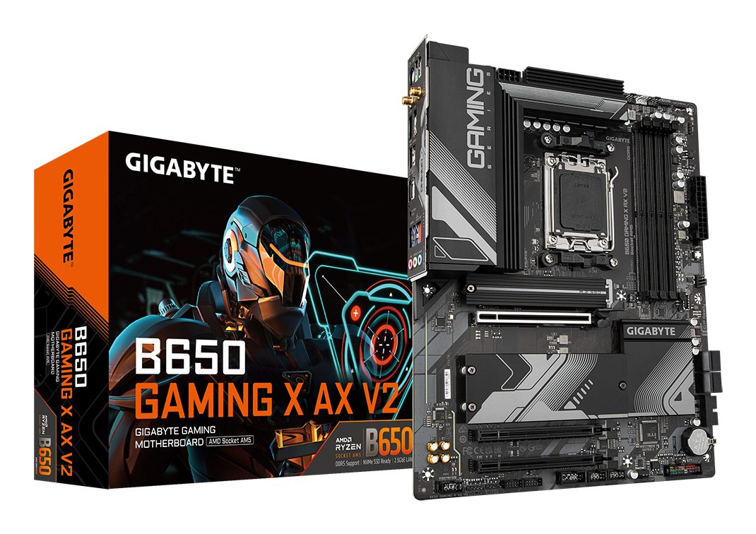 Gigabyte B650 GAMING X AX V2 G10 B650 Gaming X Ax V2 Placa Base - AMD Ryzen Serie 9000, Vrm De 8+2+2 Fases, Hasta 8000 MHz DDR5 (Oc), 1Xpcie 5.0 + 2Xpcie 4.0 M.2, Lan 2,5 Gbe, Wifi 6E, USB 3.2 Gen 2