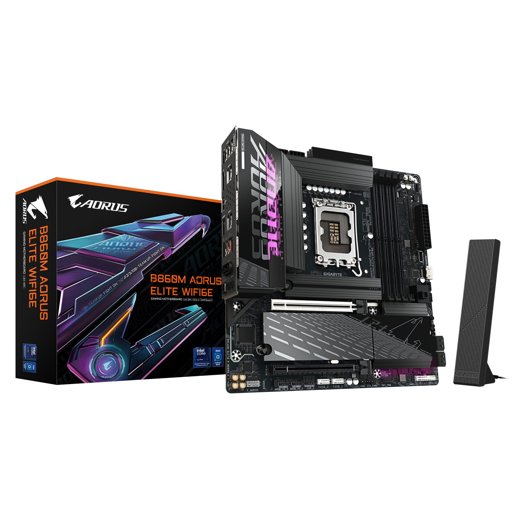 Gigabyte 9MB86MAE6-00-G10 B860m Aorus Elite Wifi6e Placa Base - Cpus Intel Core Ultra, Vrm De 12+1+2+1 Fases, Hasta 9200 MHz DDR5, 1Xpcie 5.0 + 2Xpcie 4.0 M.2, Lan 2,5 Gbe, Wifi 6E, Thunderbolt