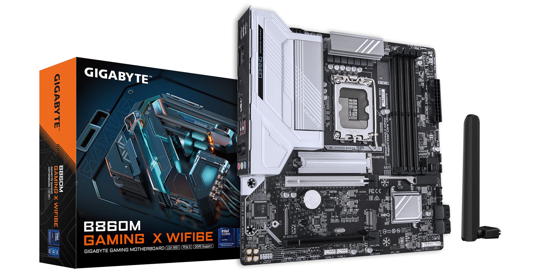 Gigabyte 9MB86MGM6-00-G10 B860m Gaming X Wifi6e Placa Base - Cpus Intel Core Ultra, Vrm De 8+1+2+2 Fases, Hasta 9200 MHz DDR5, 1Xpcie 5.0 + 1Xpcie 4.0 M.2, Lan 2,5 Gbe, Wifi 6E, USB 4