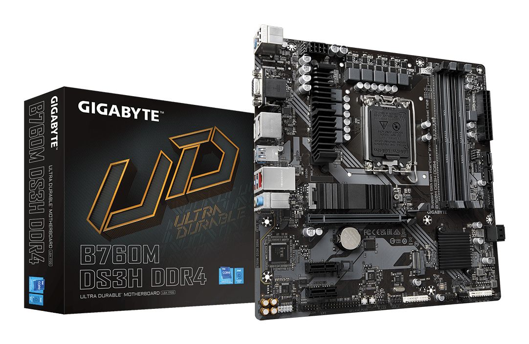 Gigabyte B760M DS3H DDR4 B760m Ds3h DDR4 Placa Base - Soporta Cpus Intel Core De 14ª Generación, Vrm Digital De 6+2+1 Fases, Hasta 5333 MHz DDR4 (Oc), 2Xpcie 4.0 M.2, Lan 2.5Gbe, USB 3.2 Gen2