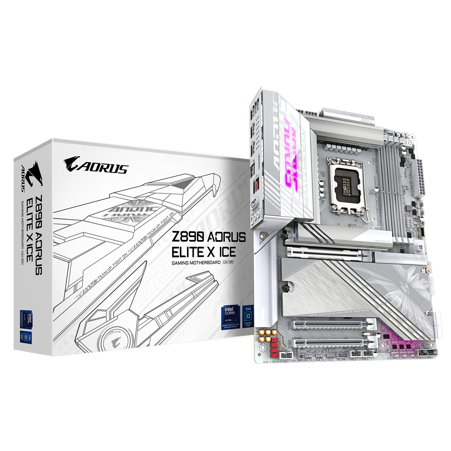 Gigabyte Z890 A ELITE X ICE Placa Base Z890 Aorus Elite X Ice - Compatible Con Cpus Intel Core Ultra (Serie 2), Vrm De 16+1+2 Fases, Hasta 9500 MHz DDR5 (Oc), 1Xpcie 5.0 + 4Xpcie 4.0, Wi-Fi 7, Lan 2.5Gbe, Thunderbolt 4