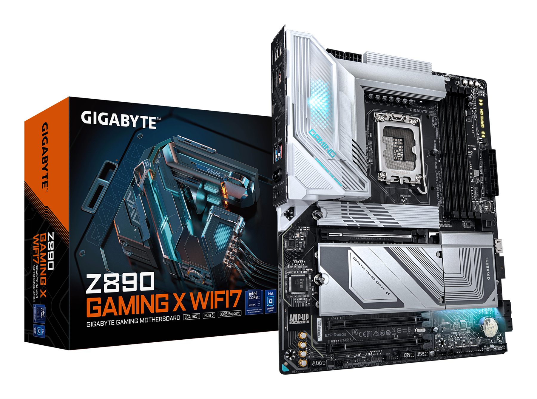 Gigabyte Z890 GAMING X WIFI7 Placa Base Z890 Gaming X Wifi7 - Compatible Con Cpus Intel Core Ultra (Serie 2), Vrm De 16+1+2 Fases, Hasta 8800 MHz DDR5 (Oc), 1Xpcie 5.0 + 3Xpcie 4.0, Wi-Fi 7, Lan 2.5Gbe, USB 4
