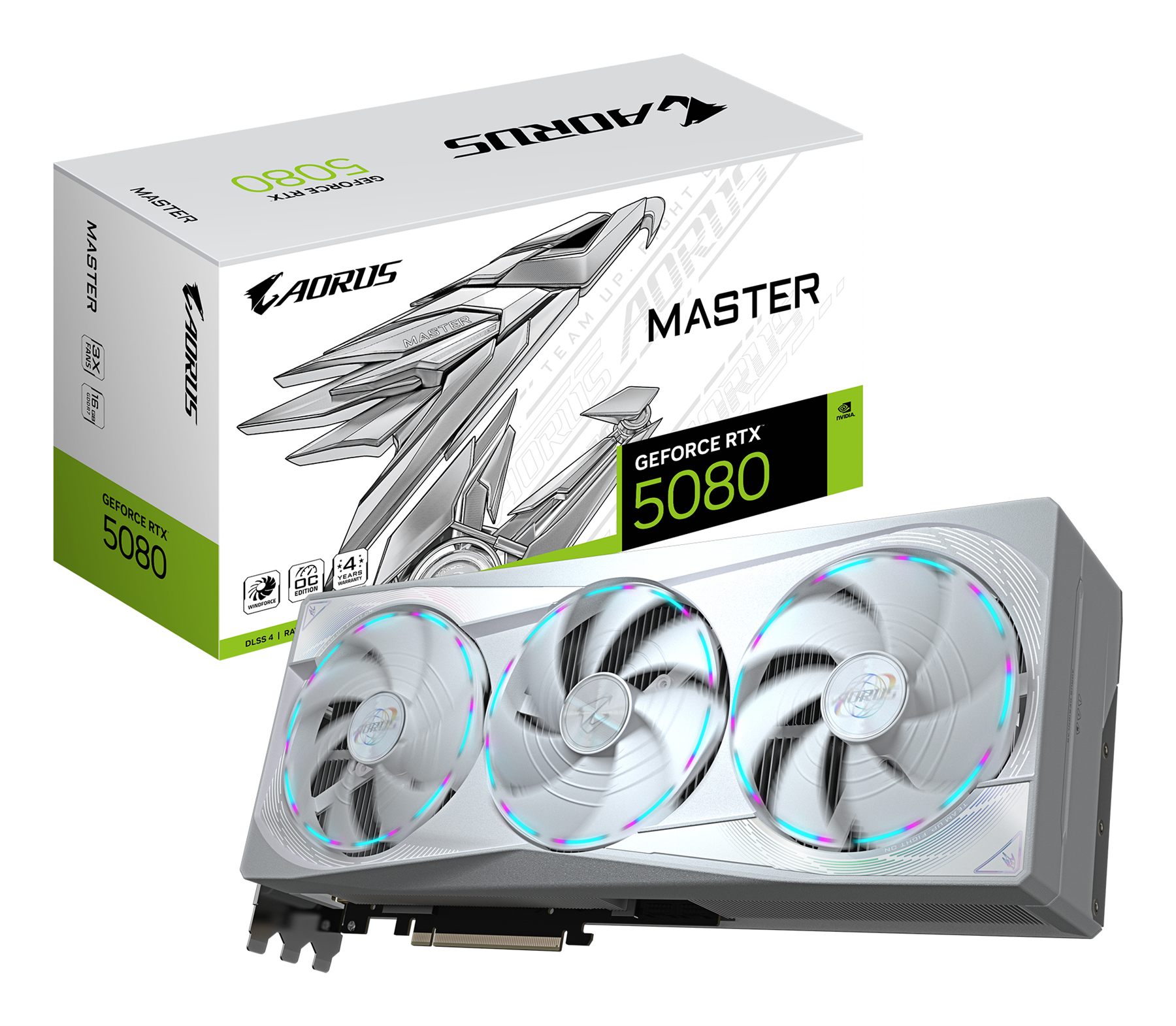 Gigabyte 9VN5080AMI-00-G10 Aorus GeForce RTX 5080 Master Ice 16G Tarjeta Gráfica - 16 GB GDDR7, 256 Bits, Pci-E 5.0, 2805 MHz Core Clock, 3 X Dp 2.1A, 1 X HDMI 2.1B, Nvidia Dlss 4, Gv-N5080aorusm Ice-16Gd