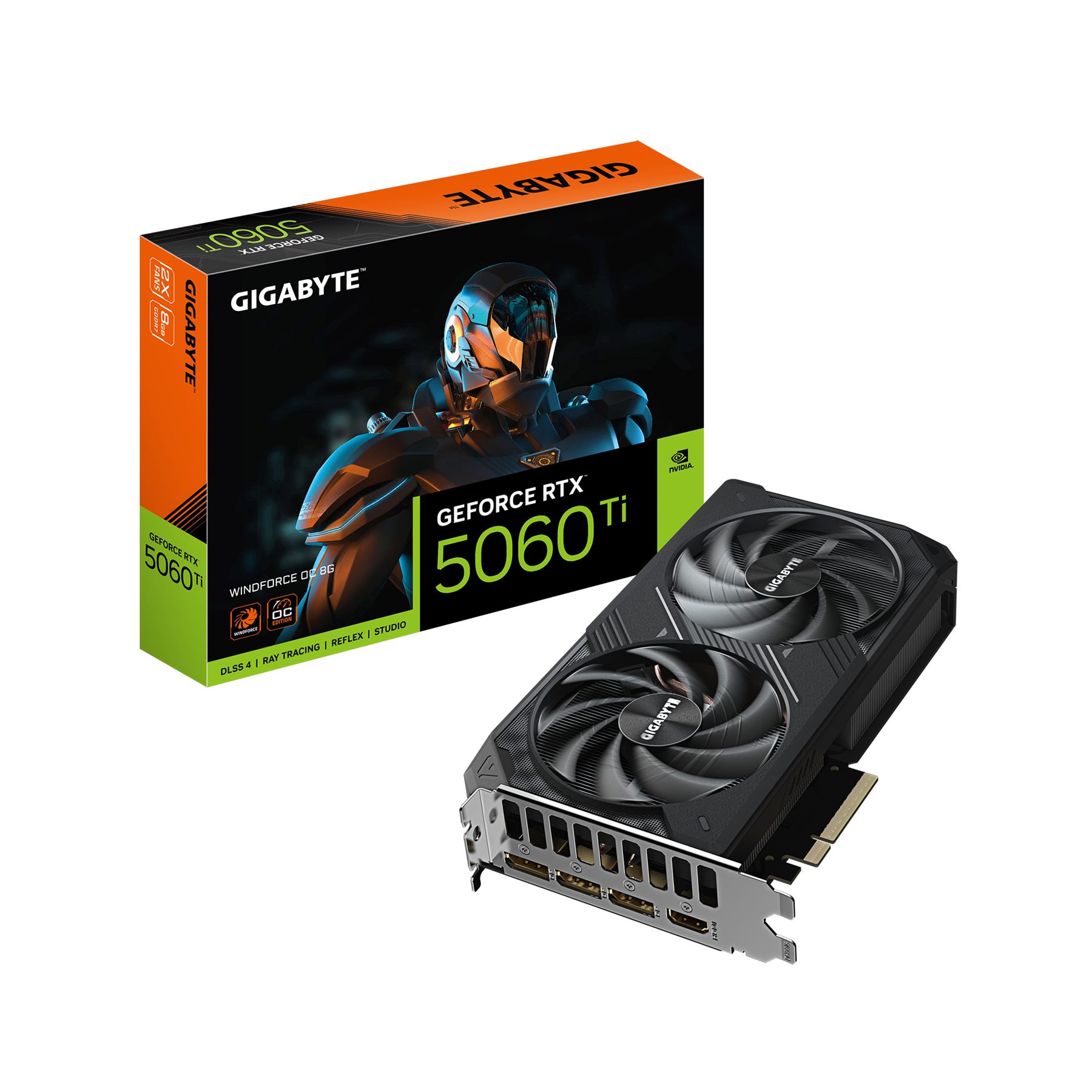 Gigabyte GV-N506TWF2OC-8GD GeForce RTX 5060 Ti Windforce Oc 8G Tarjeta Gráfica – 8 GB GDDR7, 128 Bits, Pci-E 5.0, 2587 MHz Frecuencia Del Núcleo, 3 X DisplayPort, 1 X HDMI, Gv-N506twf2oc-8Gd