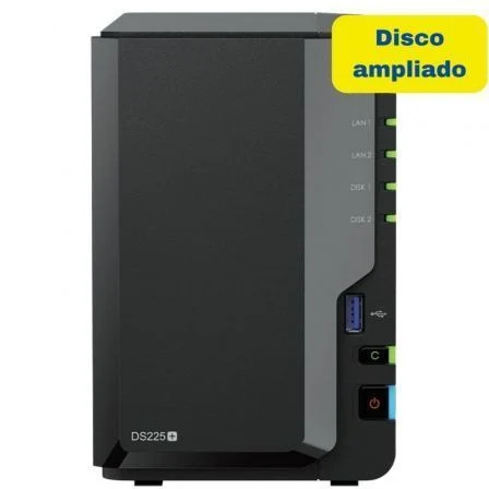 Nas Synology Diskstation Ds225+/ 2 Bahías 3.5"- 2.5"/ 2 GB DDR4/ 8 TB/ Formato Torre