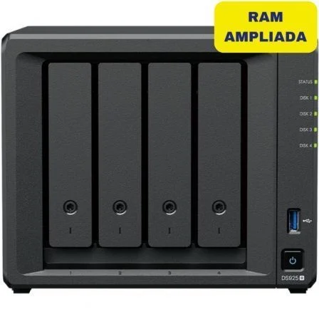 Nas Synology Diskstation Ds925+/ 4 Bahías 3.5"- 2.5"/ 16 GB DDR4/ Formato Torre