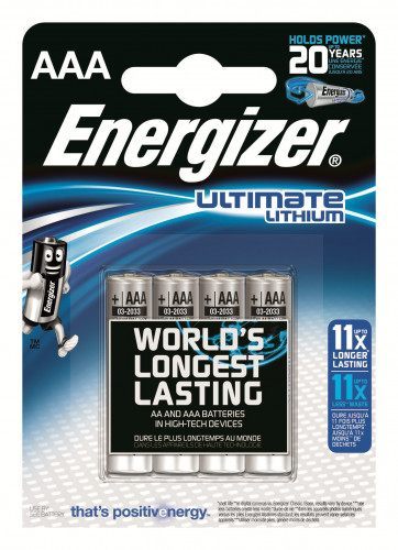 Blister 4 Pilas Ultim Lithium Tipo L92 (Aaa) Energizer 639171