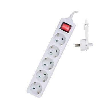 Ewent Ew3955 Base Múltiple 1,5 M 5 Salidas Ac Interior Blanco