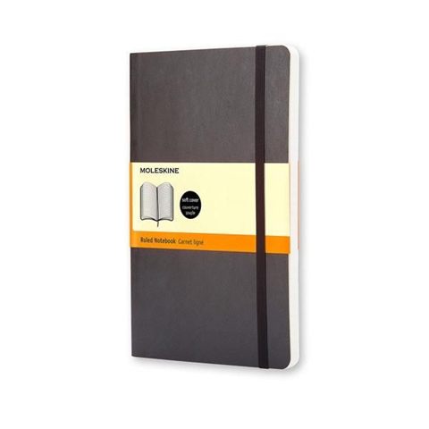 Libreta Clasica Tapa Blanda Negra P (9X14cm) Rayada Moleskine Qp611