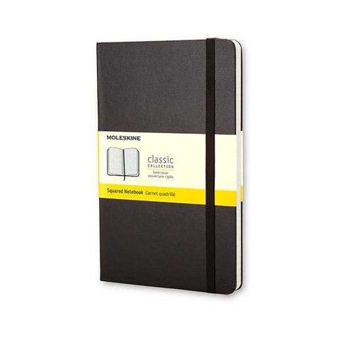 Libreta Clasica Tapa Dura Negra L (13X21cm) Cuadriculada Moleskine Qp061