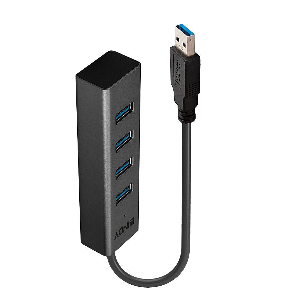 Lindy 43324 Hub De Interfaz USB 3.2 Gen 1 (3.1 Gen 1) Type-A 5000 Mbit/S Negro