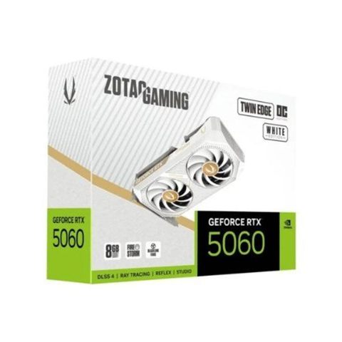Vga Zotac RTX 5060 Twin Edge Oc 8 GB White Version,Nv,Rtx5060,8 GB,GDDR7,128Bit,1Hdmi+3Dp,2 Ventiladores (Zt-B50600q-10M)