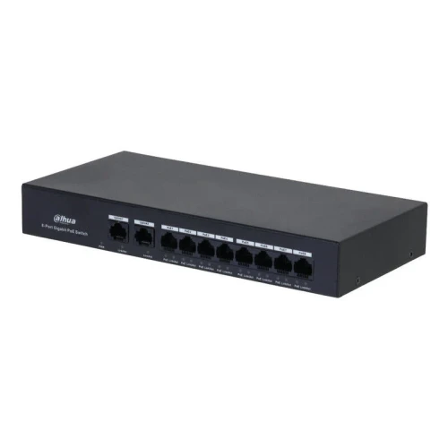 (Dh-Pfs3010-8Gt-65) Dahua Switch 10 Puertos, 8 Puertos Poe, 60W, Hi-Poe, L2, Unmanaged