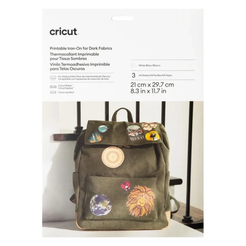 Cricut Printable Iron-On For Dark Fabric A4 - 3 Sheets