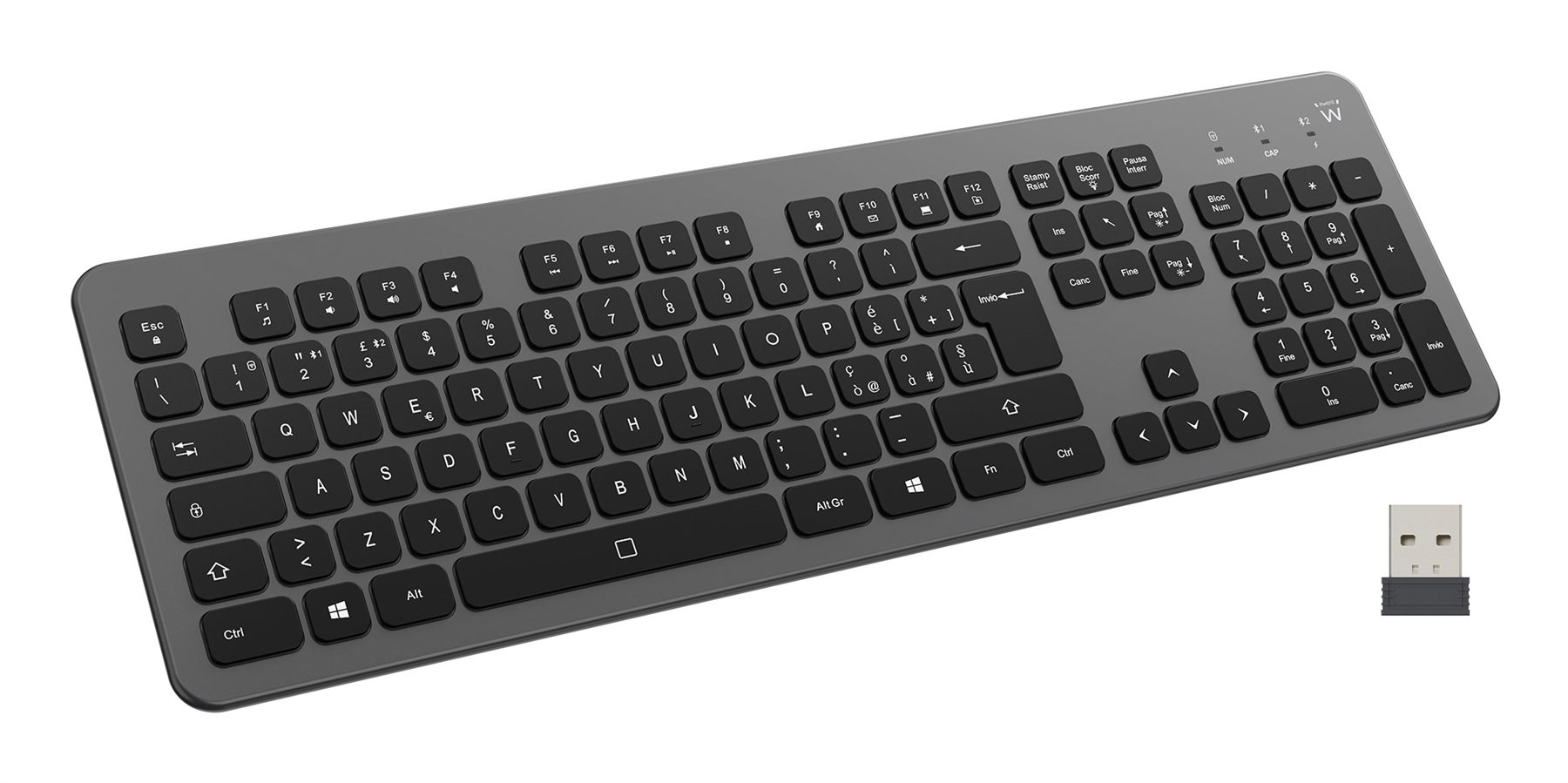 Ewent Teclado Slim Multiconexion Bt Y Wifi, Retroiluminado