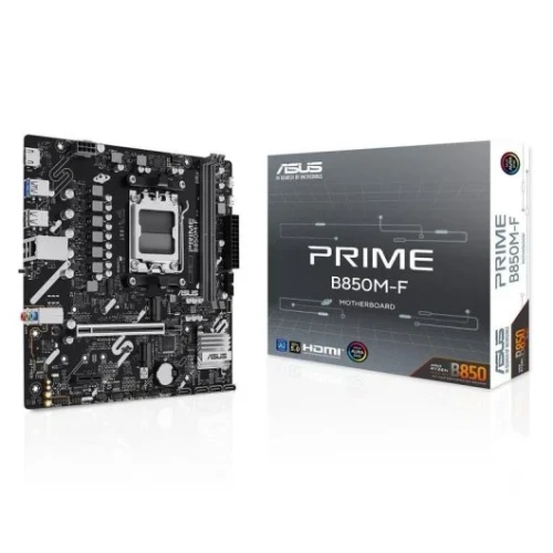 Placa Asus Prime B850m-F,AMD,Am5,B850,2Ddr5,128 GB,1Hdmi,4Sata3+2M.2,Gblan,5Usb3.2,Matx