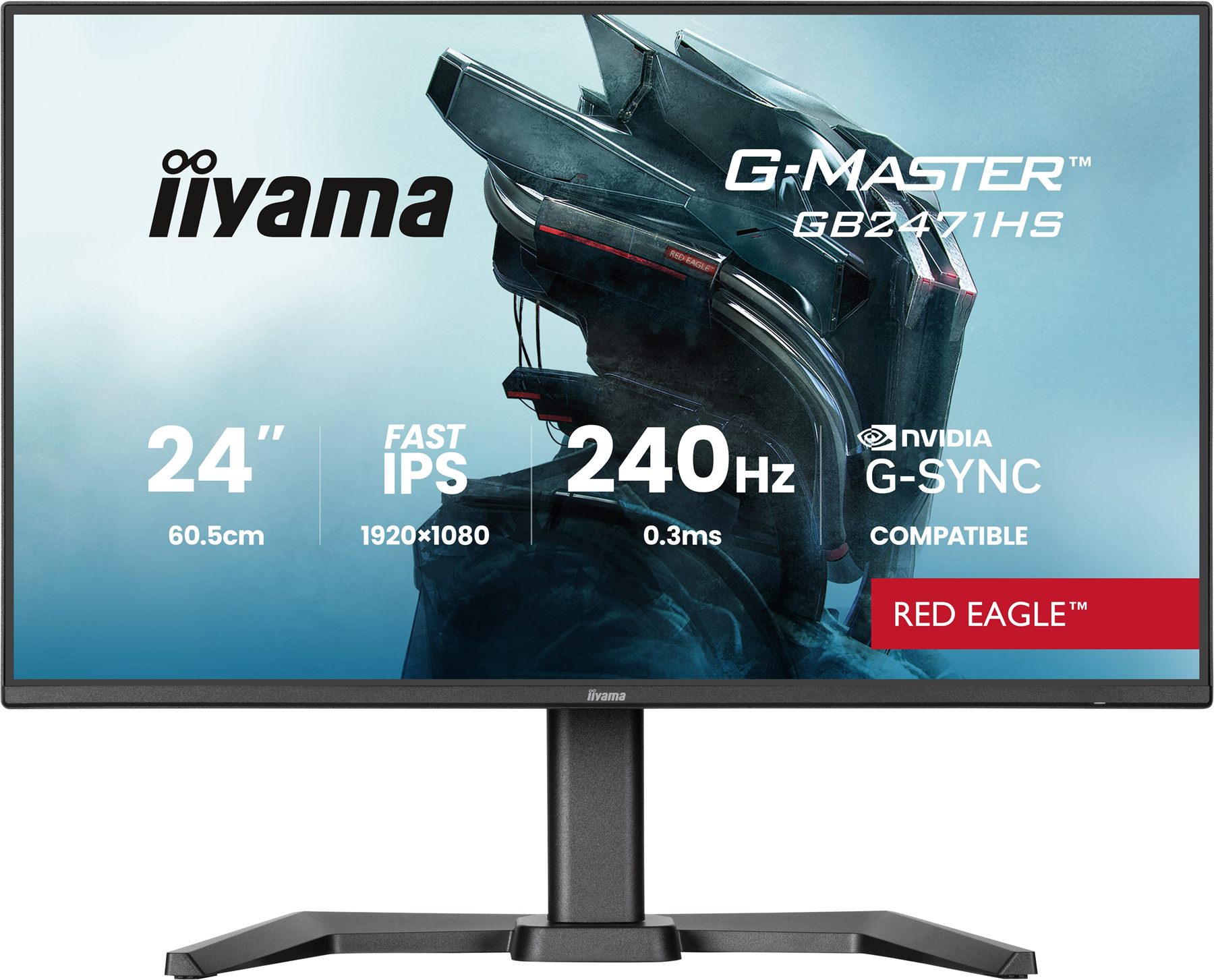 Monitor Iiyama 24 Pulgadas Resolucion Full HD (1920X1080), Panel Fast IPS, 0,8 Ms (Mprt), 165 Hz, Brillo 250, Contraste 1100:1, HDMI, DisplayPort, USB Hub, Altavoces, Flicker-Free, Low Blue Light, Free Sync Premium, Modos De Juego Predefinidos