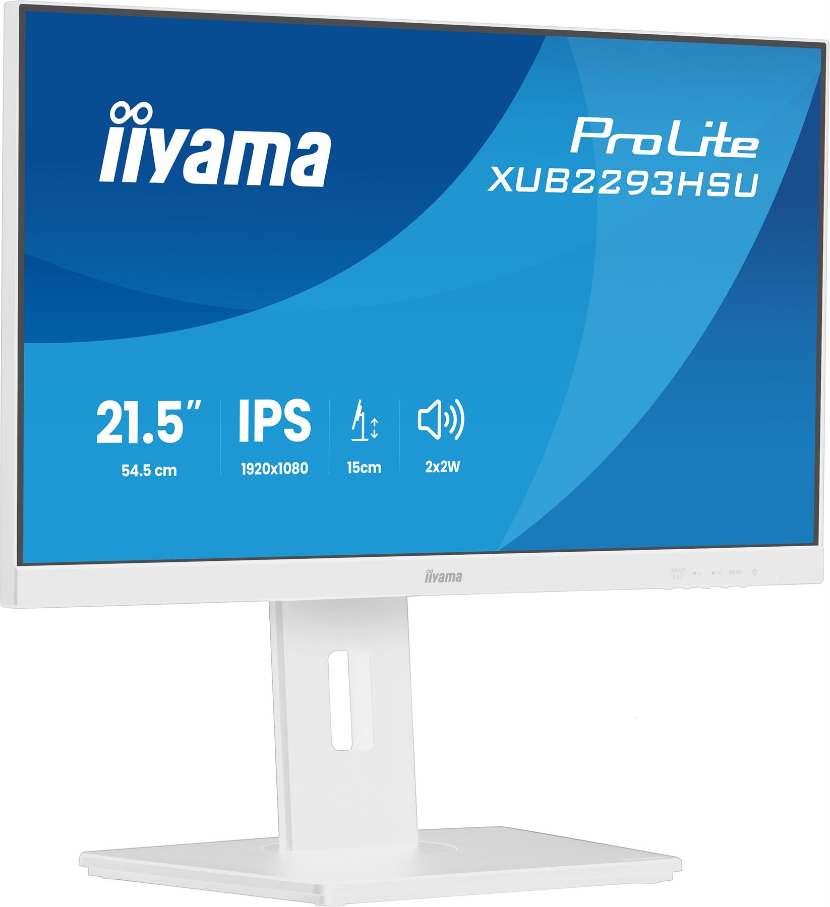 Monitor Iyama Prolite, 21,5 Pulagads, 54,5 Cm, IPS Panel Technology Led, 1920X1080, 100 Hz, Mate Blanca