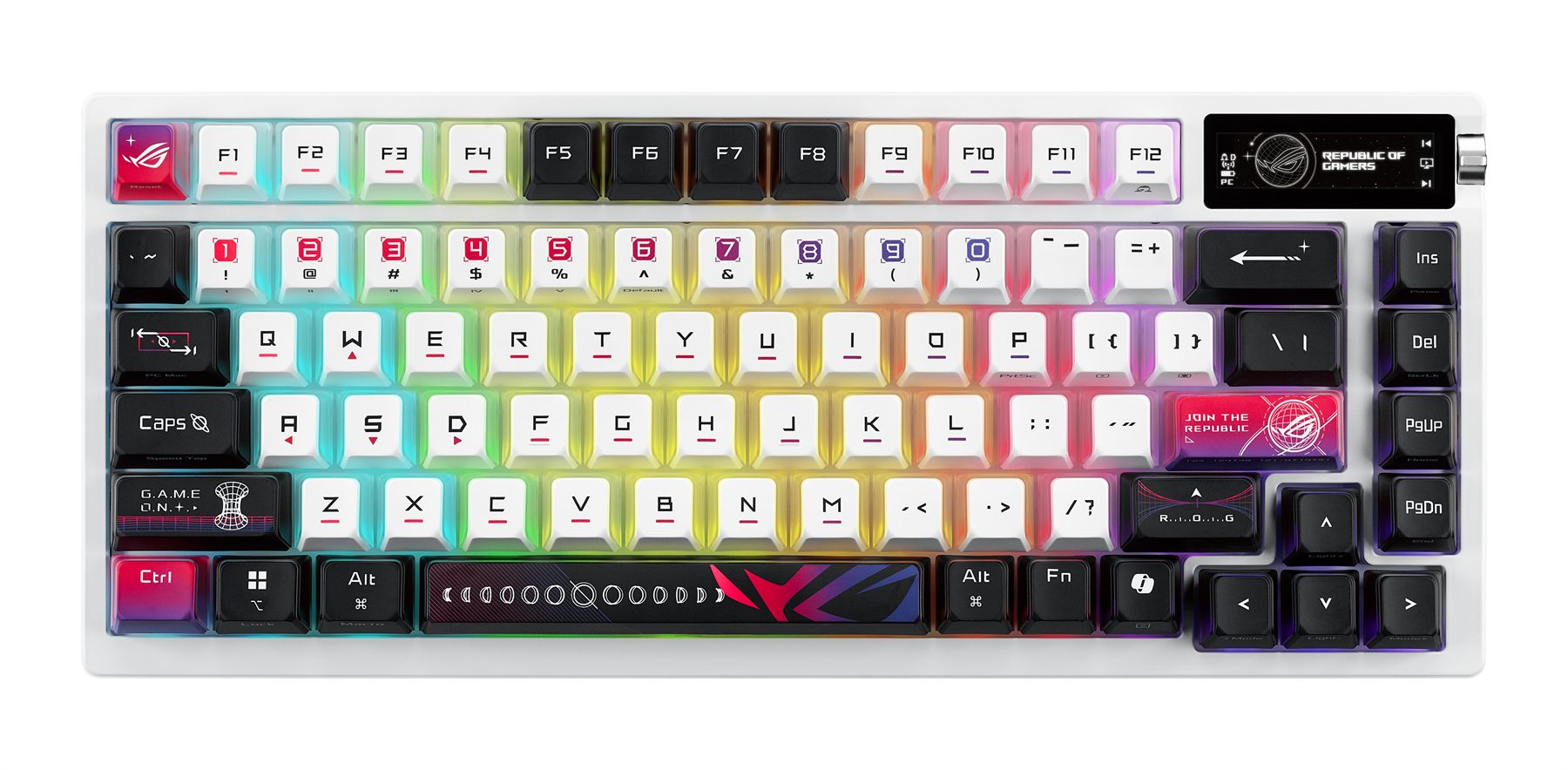 Asus Rog Azoth X Teclado Juego USB + Rf Wireless + Bluetooth Negro, Blanco