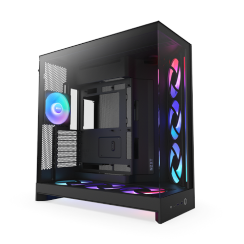 Caja Nzxt H9 Flow Rgb+ (2025) Dual-Chamber Mid-Tower Case W/ Rgb Fans &Amp; Controller - All Black