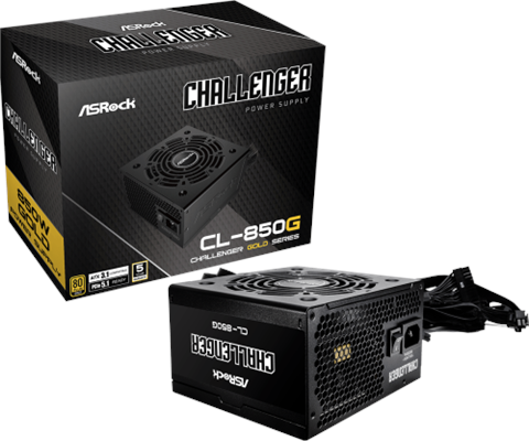 Asrock Challenger Cl-850G Unidad De Fuente De Alimentación 850 W 20+4 Pin Atx Atx Negro