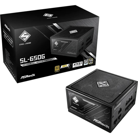 Fuente Alimentacion Asrock Sl-650G,Psu,650W,80 Plus Gold,135Mm,Modular,Pci-E 5.1 (12+4Pin)X1,Pci-E (6+2 Pin)X3,Sata (5 Pin)X9