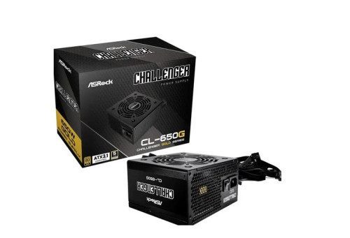 Fuente Alimentacion Asrock Cl-650G,Psu,650W,80 Plus Gold,120Mm,Active Pfc,Pci-E (6+2 Pin)X4,Sata (5 Pin)X4