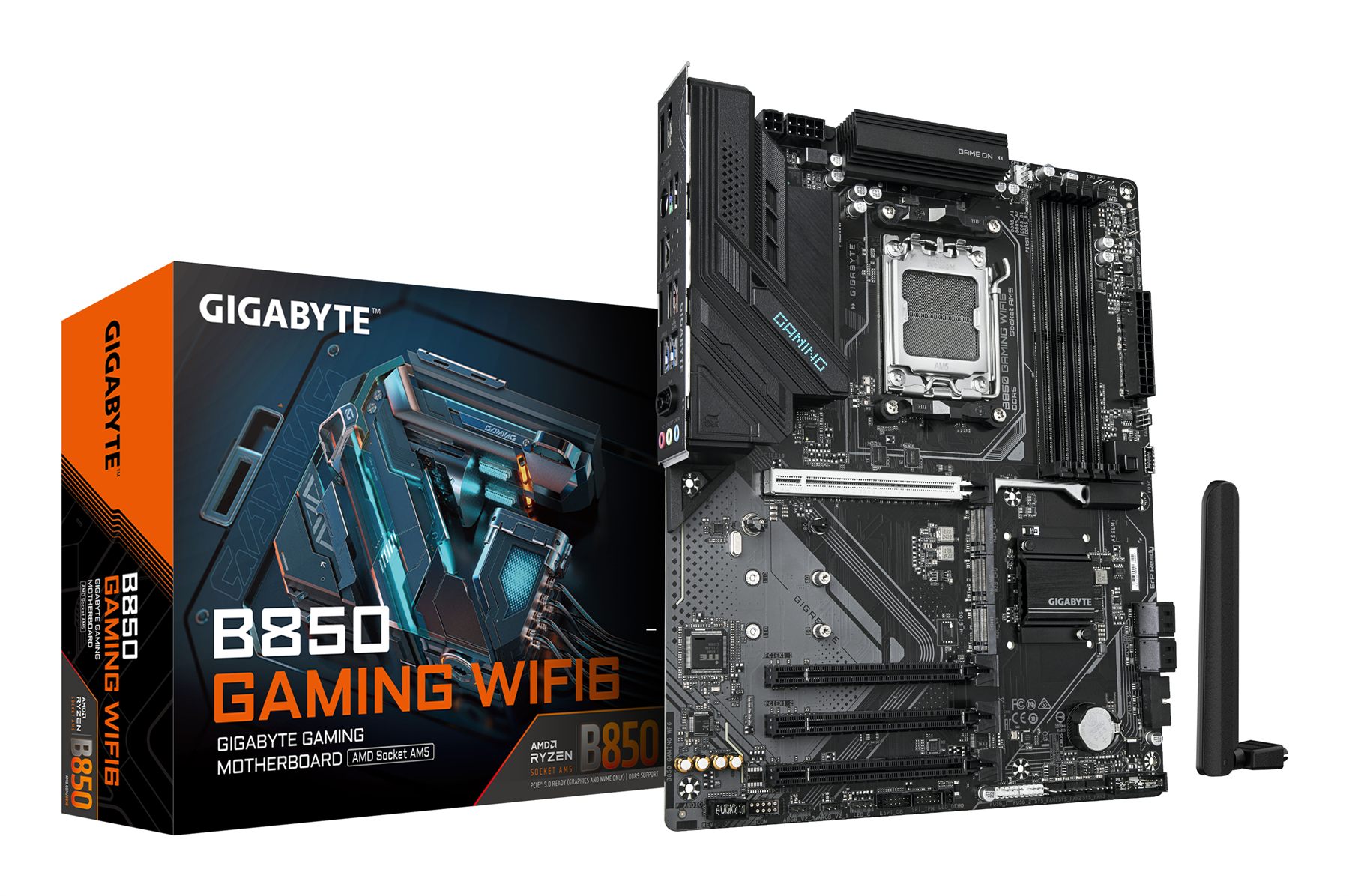 Gigabyte B850 Gaming Wifi6 Placa Base - Procesadores AMD Ryzen Serie 9000, Vrm Digital De 6+2+2 Fases, Hasta 8200 MHz DDR5 (Oc), 1Xpcie 5.0 + 2Xpcie 4.0 M.2, Lan Gbe, Wifi 6, USB 3.2 Gen 2