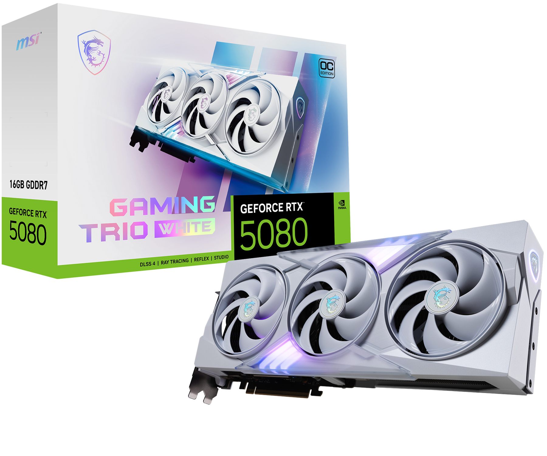 MSI Gaming GeForce RTX 5080 16G Trio Oc White Tarjeta Gráfica Nvidia 16 GB GDDR7