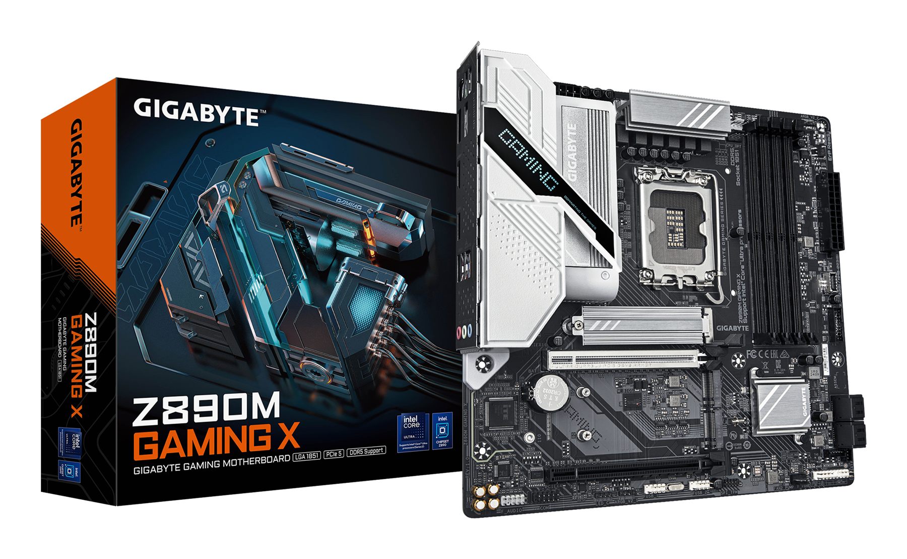 Placa Gigabyte Z890m Gaming X,Intel,1851,Z890,4Ddr5,256 GB,1Hdmi+2Dp,4Sata3+3M.2,2.5Gblan,3Usb3.2,Matx