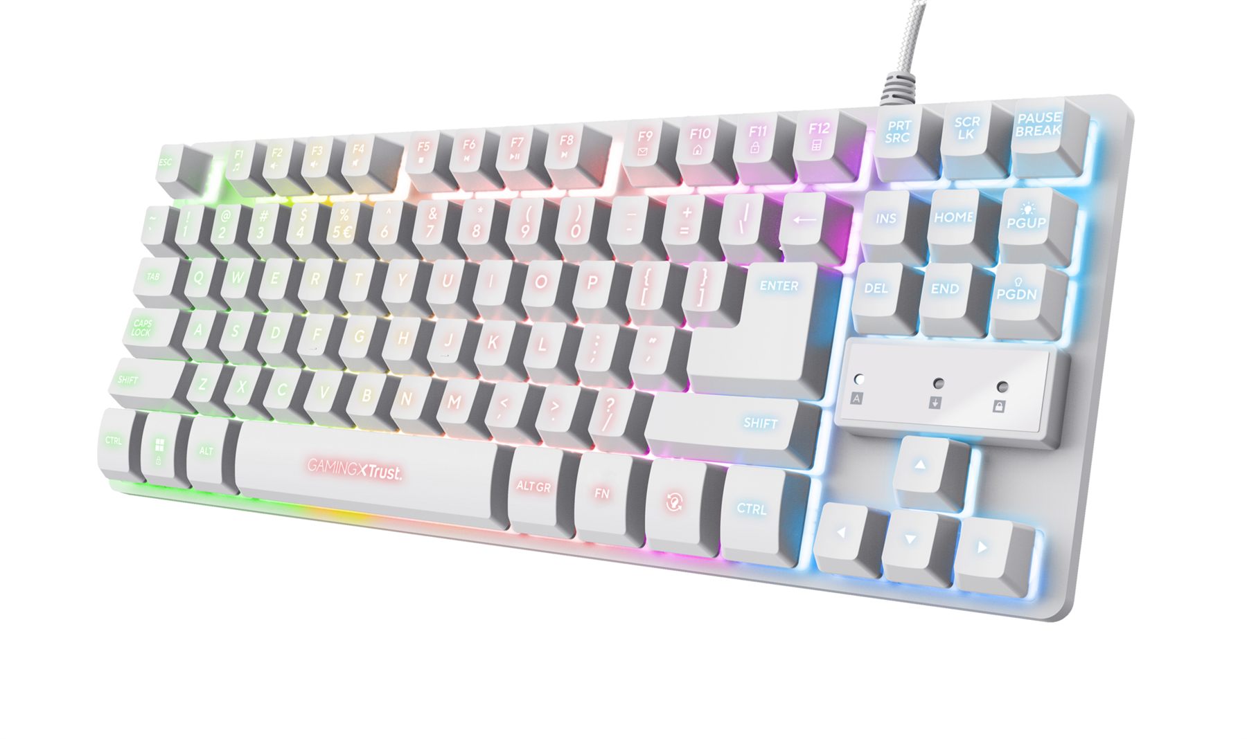 Trust Gxt 833 W Thado Teclado Juego USB Qwerty Español Blanco