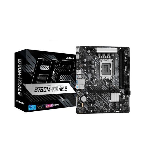 Placa Asrock B760m-H2/M.2,Intel,1700,B760,2Ddr5,96 GB,HDMI+Dp,4Sata+2M.2,5Usb 3.2+1Usb-C,Gblan,Matx