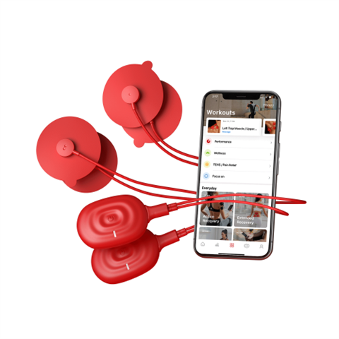 Theragun Powerdot 2.0 Duo Estimulador Muscular Electrónico Unidad De Electrodos Rojo
