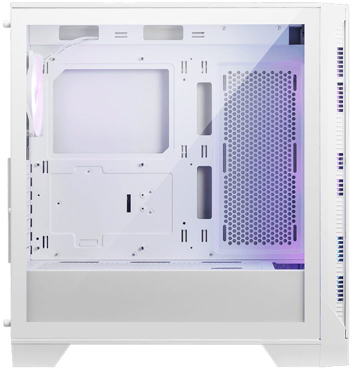 Caja MSI Mag Forge 320R Airflow White,1X2.5"+2X2.5”/3.5”,3X120 mm+1X120 mm (Argb),2Xusb3.2,+Audio+Micro,Rgb,Mid-Tower(Blanco)
